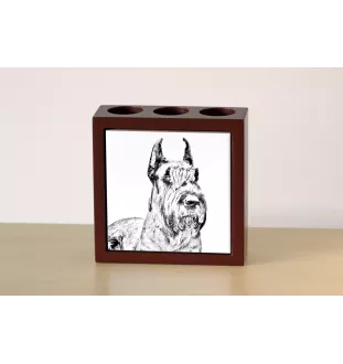 Schnauzer I - porte-stylo avec chien, organiseur de bureau avec impression, décoration de bureau personnalisée de la marque Art-Dog