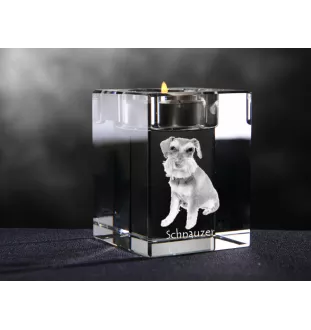 Sznaucer, Schnauzer świecznik kryształowy z psem Art-Dog