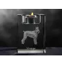 Schnauzer I - Bougeoir avec photo de chien, porte bougie en cristal, cadeau personnalisé par la marque Art-Dog