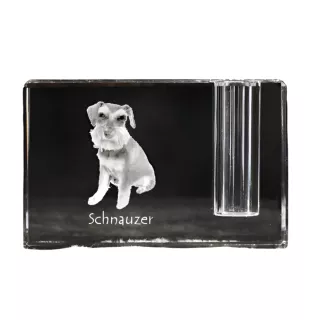 Sznaucer, Schnauzer penholder kryształowy z psem Art-Dog