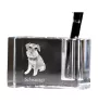 Schnauzer - Stifthalter, Kristallorganizer mit Hundefoto, einzigartige Schreibtischdekoration der Marke Art-Dog