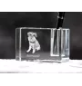 Schnauzer - Porte-stylos, organiseur en cristal avec photo de chien, décoration de bureau unique par la marque Art-Dog