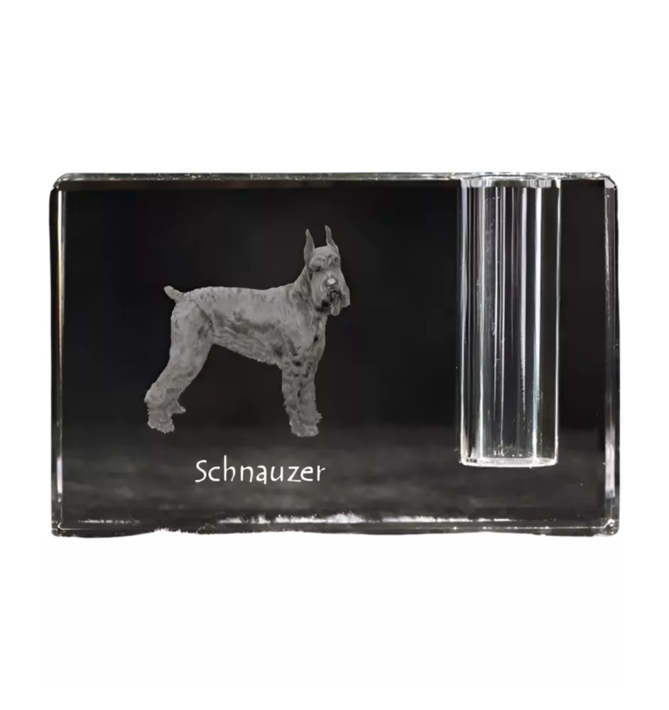Sznaucer, Schnauzer I penholder kryształowy z psem Art-Dog
