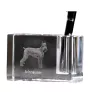 Schnauzer I - Porte-stylos, organiseur en cristal avec photo de chien, décoration de bureau unique par la marque Art-Dog
