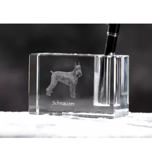 Sznaucer, Schnauzer I penholder kryształowy z psem Art-Dog