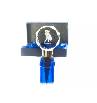 Schnauzer - Bottle stopper, crystal wine stopper with photo, personalised gift for bartender by Art-Dog brand