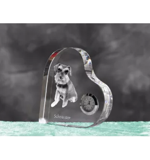 Sznaucer, Schnauzer zegar w kształcie serca z psem Art-Dog