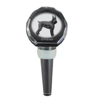 Schnauzer I - Kristallflaschenverschluss, einzigartiger Weinverschluss mit Foto, personalisiertes Geschenk für Sommelier der Marke Art-Dog