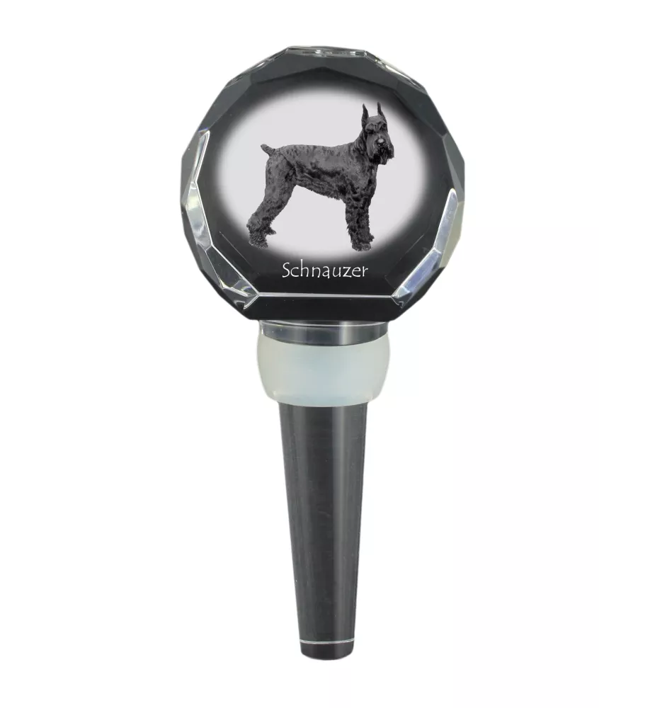 Schnauzer I - Kristallflaschenverschluss, einzigartiger Weinverschluss mit Foto, personalisiertes Geschenk für Sommelier der Marke Art-Dog