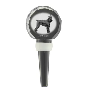 Schnauzer I - Crystal bottle stopper, unique wine stopper with photo, personalised gift for sommelier by Art-Dog brand