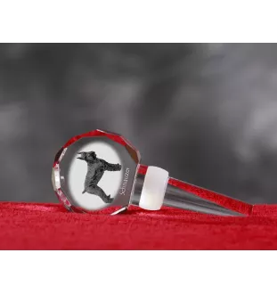 Schnauzer I - Crystal bottle stopper, unique wine stopper with photo, personalised gift for sommelier by Art-Dog brand