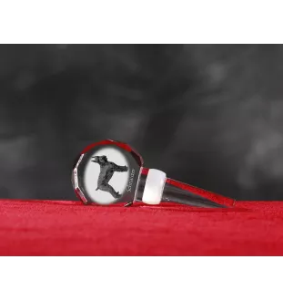 Schnauzer I - Crystal bottle stopper, unique wine stopper with photo, personalised gift for sommelier by Art-Dog brand