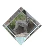 Schnauzer - Kristallwürfel mit Bild, Pferdebild im Kristall, sechseckiger Papierclip der Marke Art-Dog