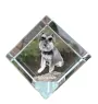 Schnauzer I - crystal cube with a photo, photo of a horse in crystal, cubic paperweight from Art-Dog brand