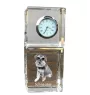 Schnauzer - montre en cristal avec photo, photo de chien dans un cristal, horloge de bureau personnalisée de la marque Art-Dog