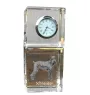 Schnauzer I - montre en cristal avec photo, photo de chien dans un cristal, horloge de bureau personnalisée de la marque Art-Dog