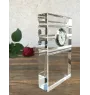 Schnauzer I - une horloge en verre avec une photo, une photo de chien dans un cristal, une horloge de bureau personnalisée de la marque Art-Dog