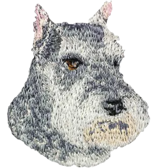 Schnauzer I - dog-shaped patch, embroidered patch, unique decoration for Art-Dog backpack