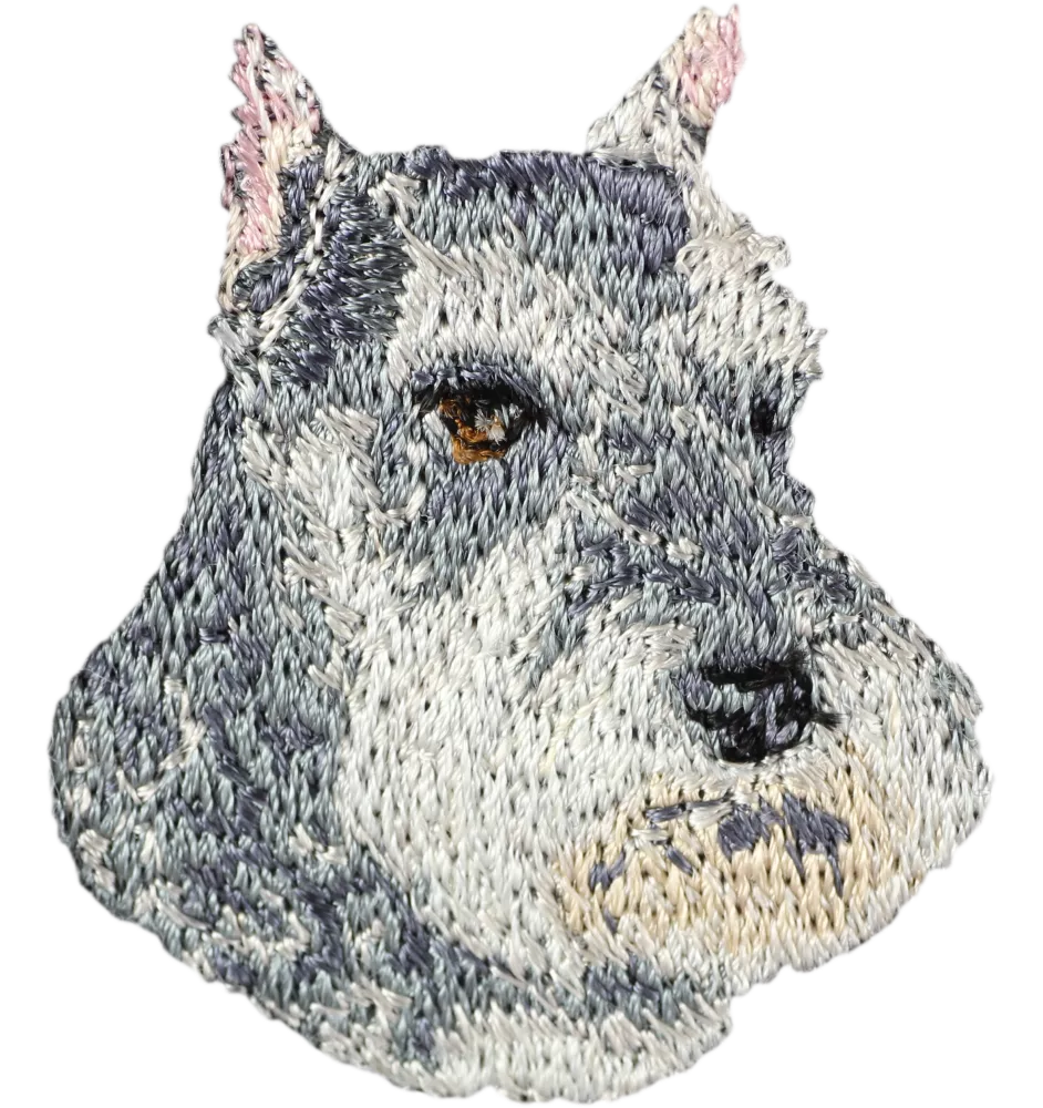 Schnauzer I - écusson en forme de chien, patch brodé, décoration unique pour sac à dos de la marque Art-Dog