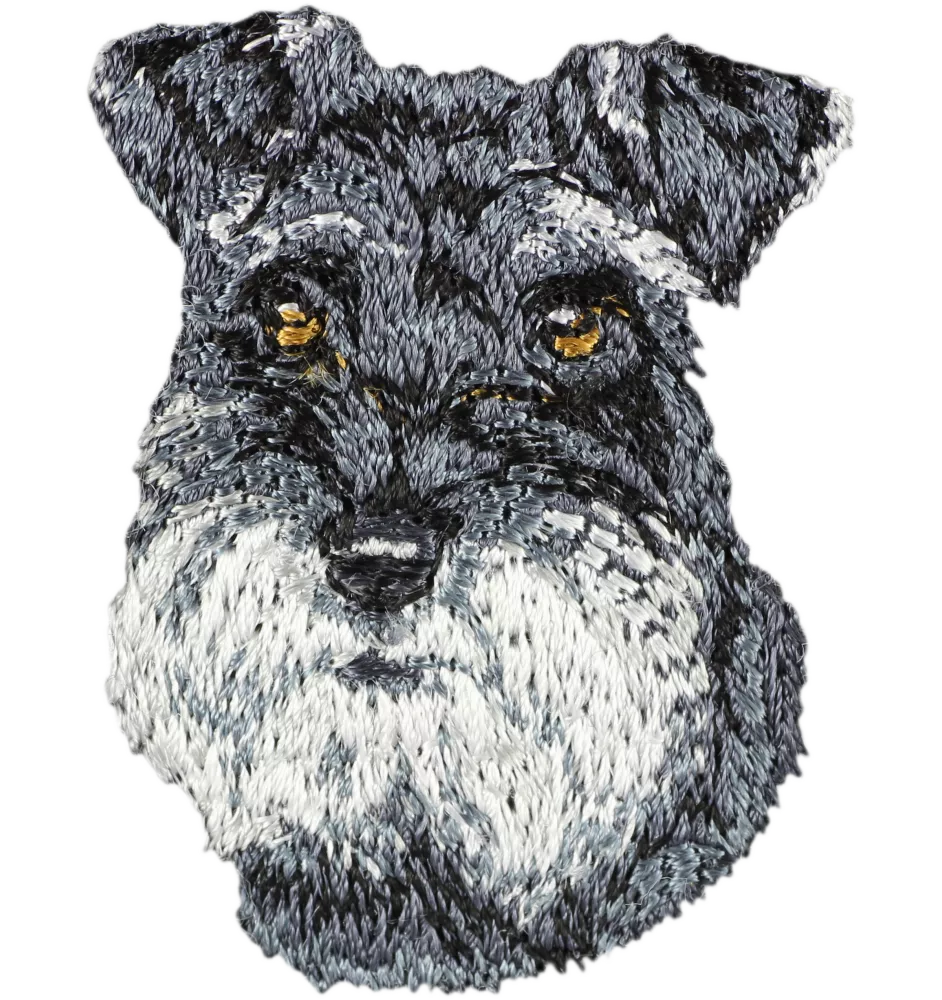 Schnauzer II - écusson en forme de chien, patch brodé, décoration unique pour sac à dos de la marque Art-Dog