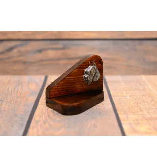 Schnauzer I - bougeoir en bois avec un chien, support pour bougie chauffe-plat, lieu de mémoire pour chien de la marque Art-Dog