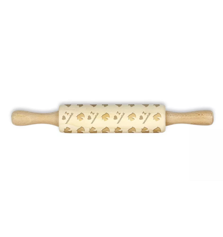 Schnauzer - kleiner Nudelholz mit Hundemuster, Nudelholz für Kinder, Verzierung von Keramikton von Art-Dog.