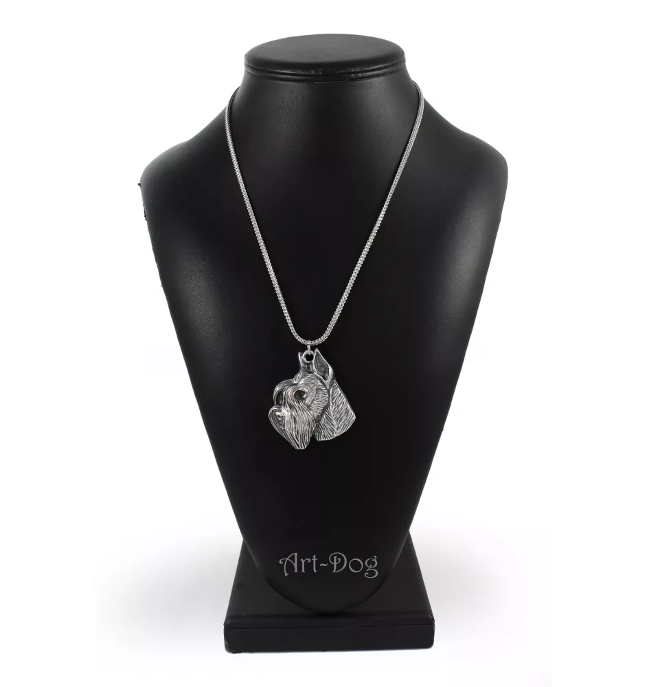 Schnauzer II - Halskette mit Hund, Hundeanhänger an einer silbernen Kette, einzigartiger Schmuck der Marke Art-Dog
