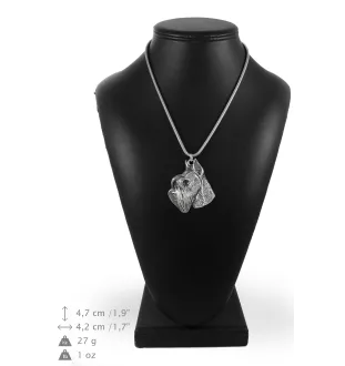 Schnauzer II - un collier avec un chien, un pendentif de chien sur une chaîne en argent, un bijou unique de la marque Art-Dog
