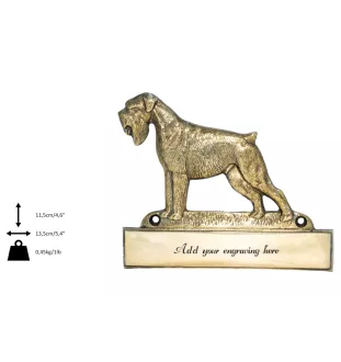 Schnauzer - plaque d'adresse avec chien, plaque de nom en laiton, plaque de porte personnalisée avec le nom de la marque Art-Dog