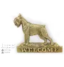 Schnauzer I - a door sign with a dog, a brass welcome plaque, a unique sign with the inscription Welcome from the Art-Dog brand