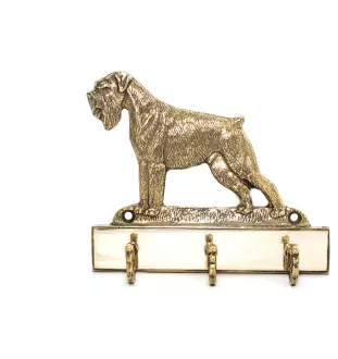 Schnauzer - Schlüsselhalter mit Hund, Messinggriff für Hundezubehör, elegante Dekoration für den Flur der Marke Art-Dog