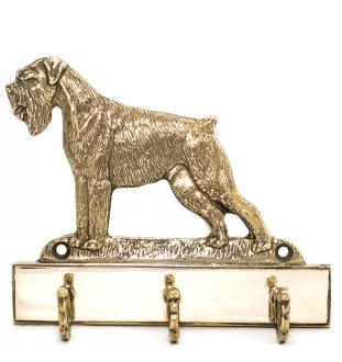 Schnauzer - Schlüsselhalter mit Hund, Messinggriff für Hundezubehör, elegante Dekoration für den Flur der Marke Art-Dog