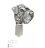 Schnauzer I - Brosche mit Clip, Startnummernhalter, versilberte Anstecknadel für Hundeausstellungen der Marke Art-Dog