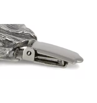 Schnauzer I - brooch with a clip, holder for a start number, silver-plated dog show pin from the Art-Dog brand