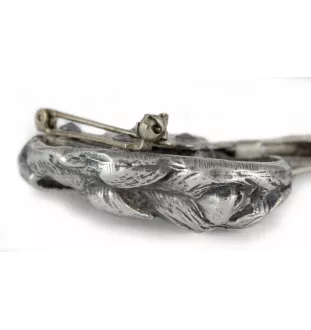 Schnauzer I - brooch with a clip, holder for a start number, silver-plated dog show pin from the Art-Dog brand