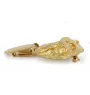 Schnauzer I - brooch with a clip, gold-plated holder for a race number, elegant dog show pin from Art-Dog brand