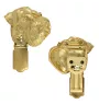 Schnauzer I - brooch with a clip, gold-plated holder for a start number, a gift for a dog show by Art-Dog brand.