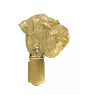 Schnauzer I - brooch with a clip, gold-plated holder for a start number, a gift for a dog show by Art-Dog brand.