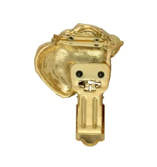 Schnauzer I - broche avec pince, support doré pour numéro de départ, cadeau pour exposition de chiens de la marque Art-Dog