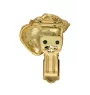 Schnauzer I - brooch with a clip, gold-plated holder for a start number, a gift for a dog show by Art-Dog brand.