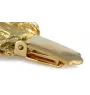Schnauzer I - brooch with a clip, gold-plated holder for a start number, a gift for a dog show by Art-Dog brand.
