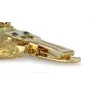 Schnauzer I - brooch with a clip, gold-plated holder for a start number, a gift for a dog show by Art-Dog brand.