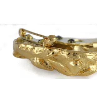 Schnauzer I - brooch with a clip, gold-plated holder for a start number, a gift for a dog show by Art-Dog brand.