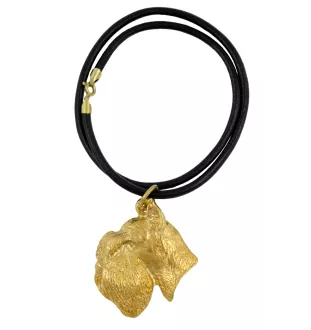 Schnauzer I - keychain and necklace with a dog in a box, high-quality gold-plated product, Art-Dog brand