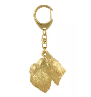 Schnauzer I - keychain and necklace with a dog in a box, high-quality gold-plated product, Art-Dog brand