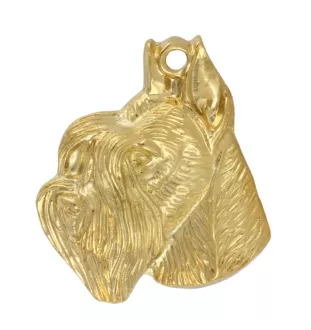 Schnauzer II - porte-clés et collier avec chien dans une boîte, produit plaqué or de haute qualité, marque Art-Dog