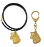 Schnauzer IV - keychain and necklace with a dog in a box, high-quality gold-plated product, Art-Dog brand
