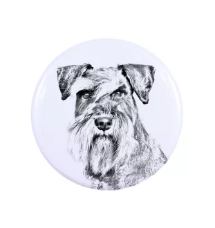 Schnauzer Magnet mit einem Hundepfotenabdruck, außergewöhnlich leicht, starker Magnet, handgefertigtes Produkt der Marke Art-Dog