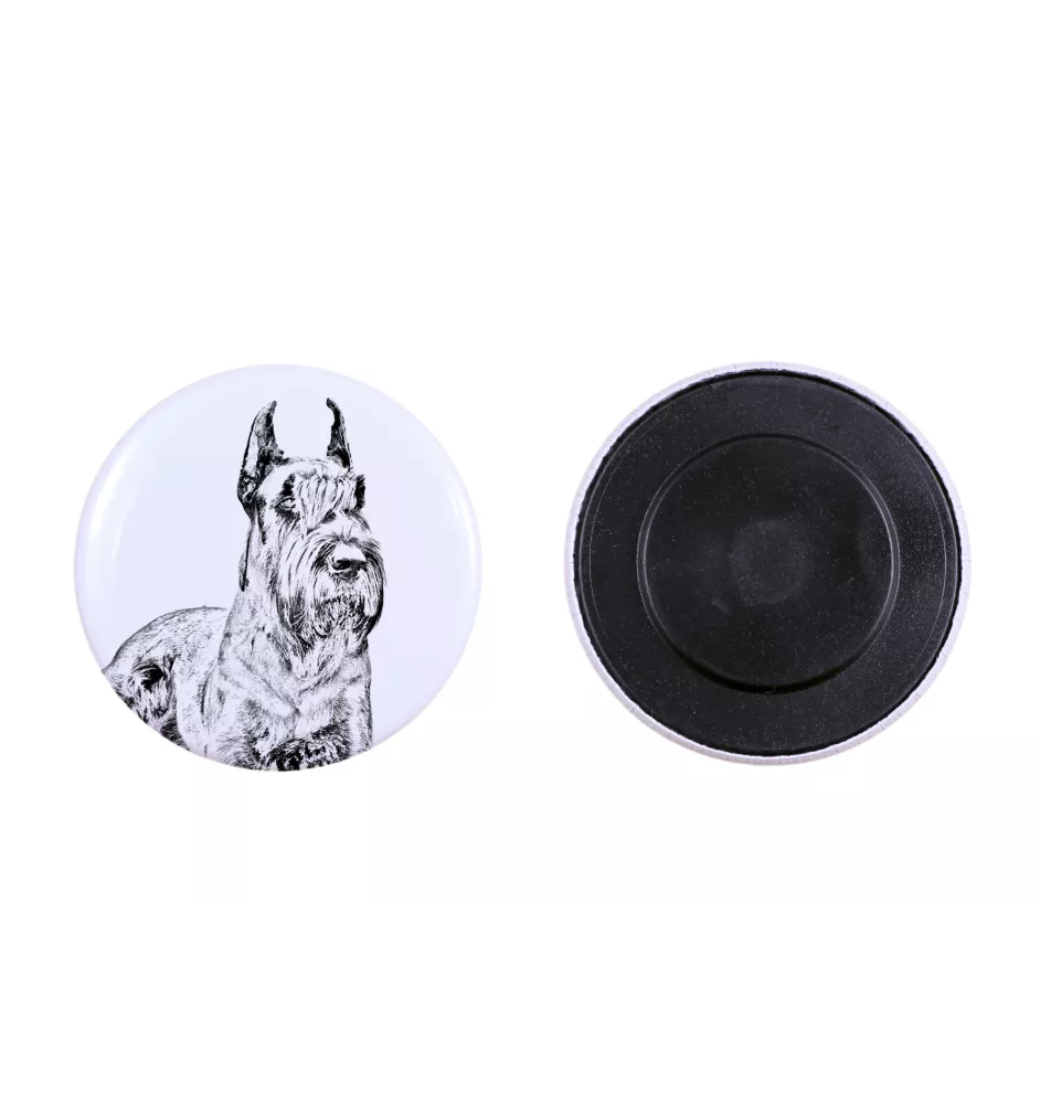 Schnauzer I - aimant avec un œil de chien, exceptionnellement léger, aimant puissant, produit fabriqué à la main par la marque Art-Dog