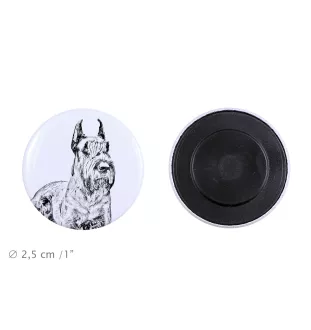 Schnauzer I - aimant avec un œil de chien, exceptionnellement léger, aimant puissant, produit fabriqué à la main par la marque Art-Dog